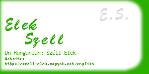 elek szell business card